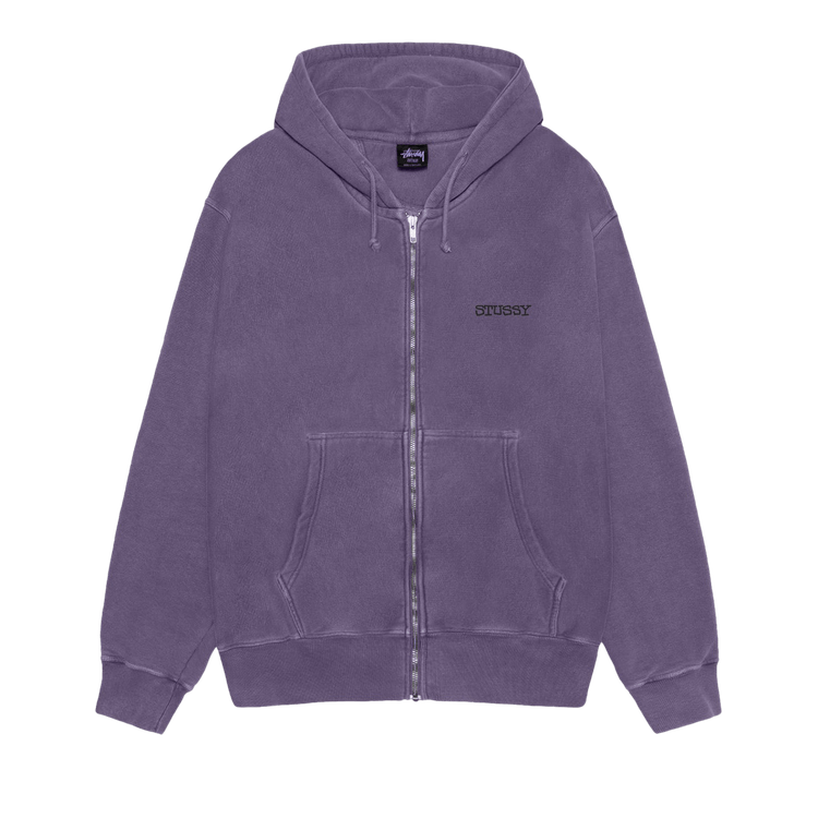 Stussy Jumbo Zip Hoodie Pigment Dyed "Grape"