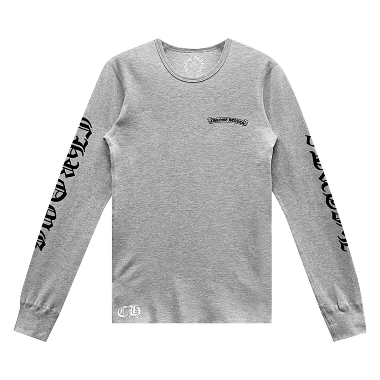 Chrome Hearts Scroll Logo Long-Sleeve Thermal T-Shirt "Grey"