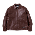 Neighborhood Leather Zip Work Jacket "Brown"