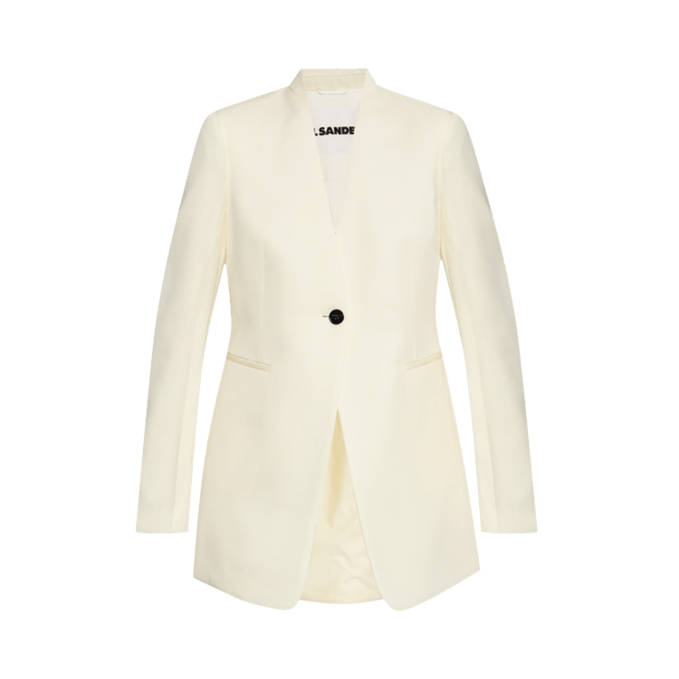 Jil Sander Compact Wool Grain De Poudre Jacket "Ecru"