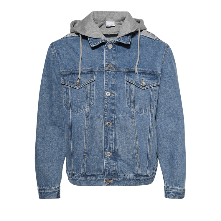 Vetements Deconstructed Hooded Denim Jacket "Mid Blue"