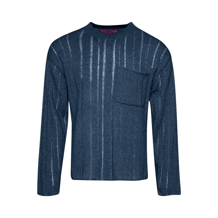 The Elder Statesman Drop Needle Pocket Racing Crew "Sea Blue"