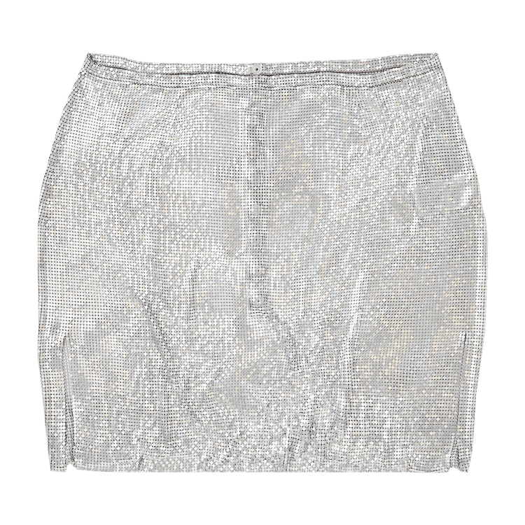 Rabanne Mesh Mini Skirt "Silver"