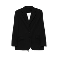 Simone Rocha Back Cut Out Bow Detail Jacket "Black"