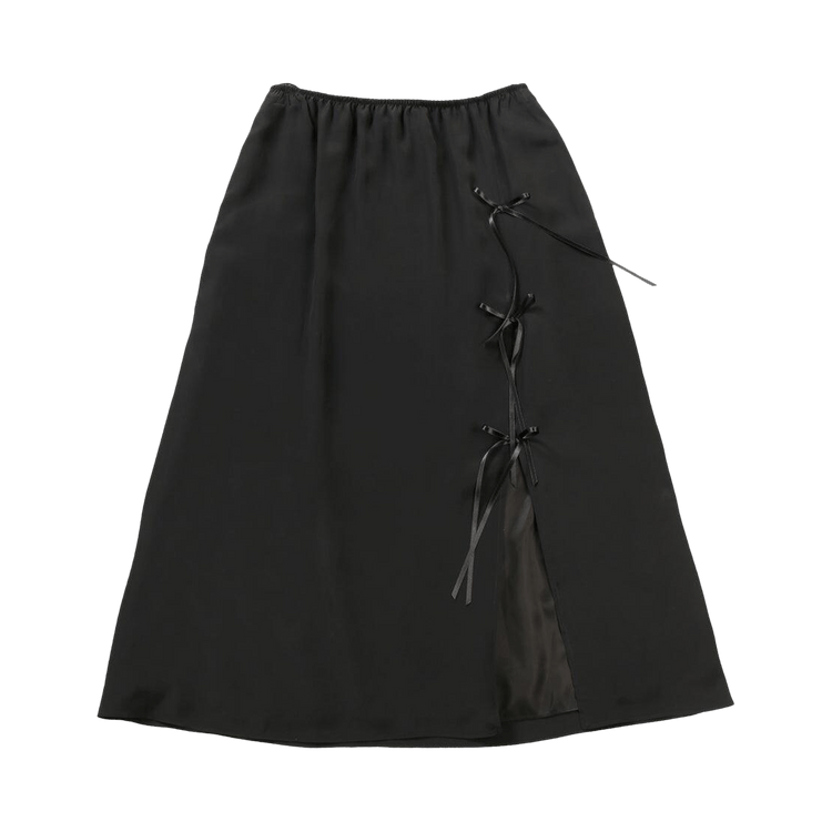 Simone Rocha Bow Slit Column Skirt "Black"