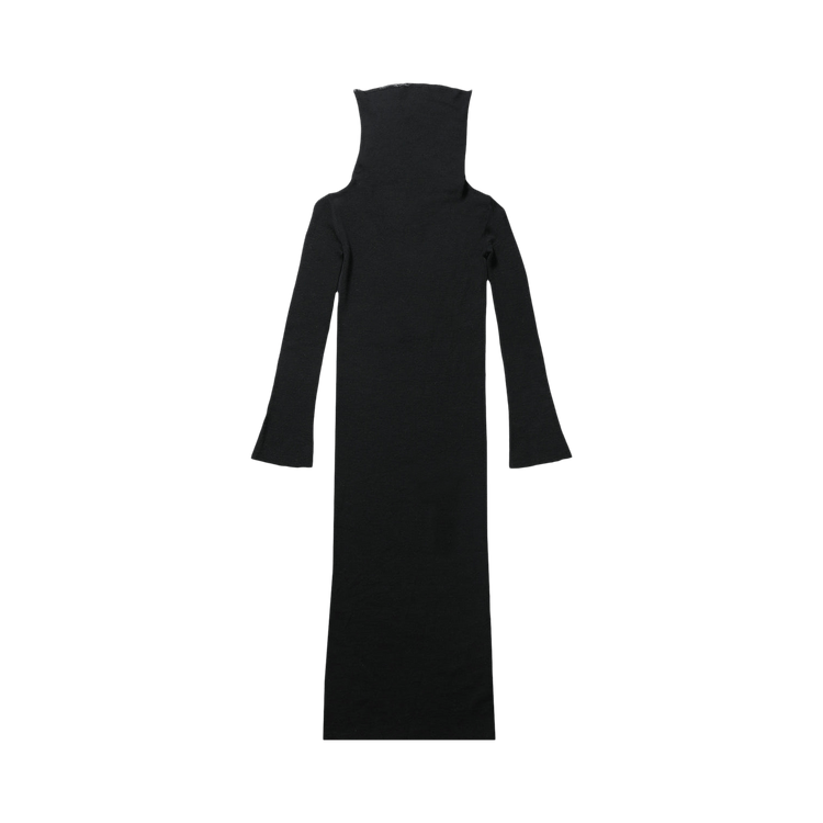 Ann Demeulemeester High Neck Dropped Shoulder Knitted Dress "Black"