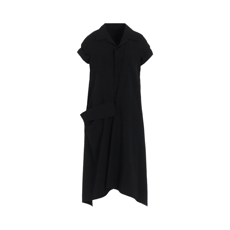Yohji Yamamoto R Draped Shirt Dress "Black"