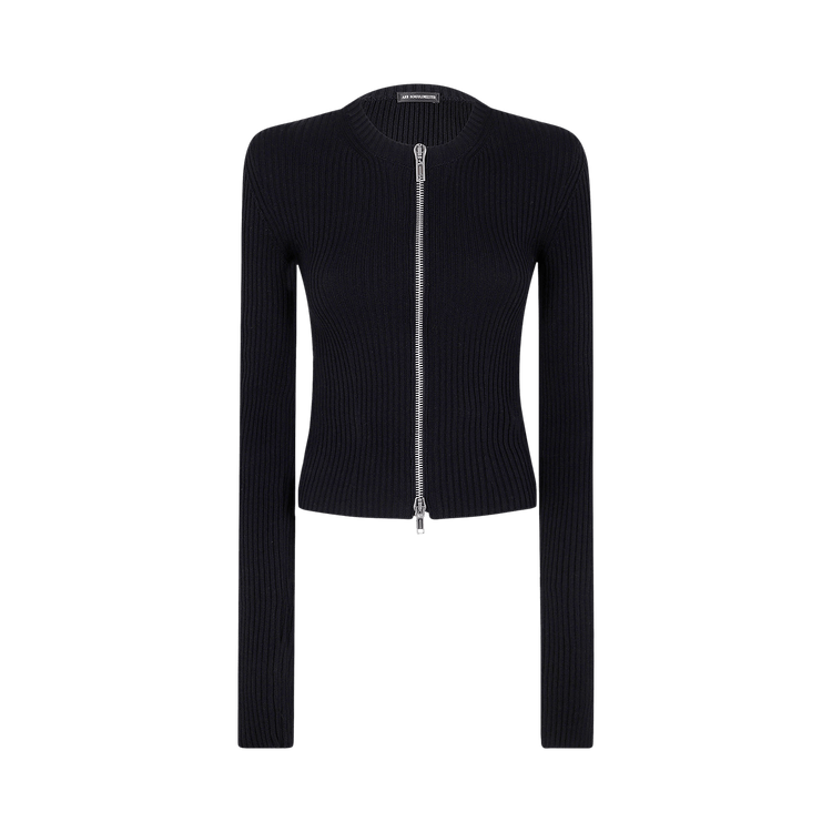 Ann Demeulemeester Terna Cropped Zipped Cardigan "Black"