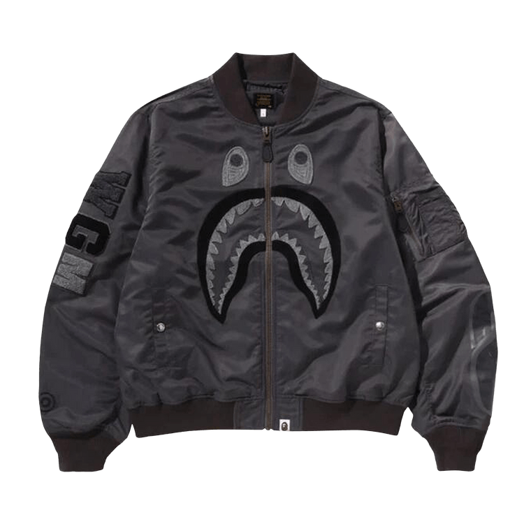 BAPE Tonal Shark MA-1 "Charcoal"
