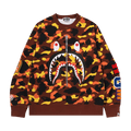 BAPE 1st Camo Shark Crewneck Sweatshirt "Orange"