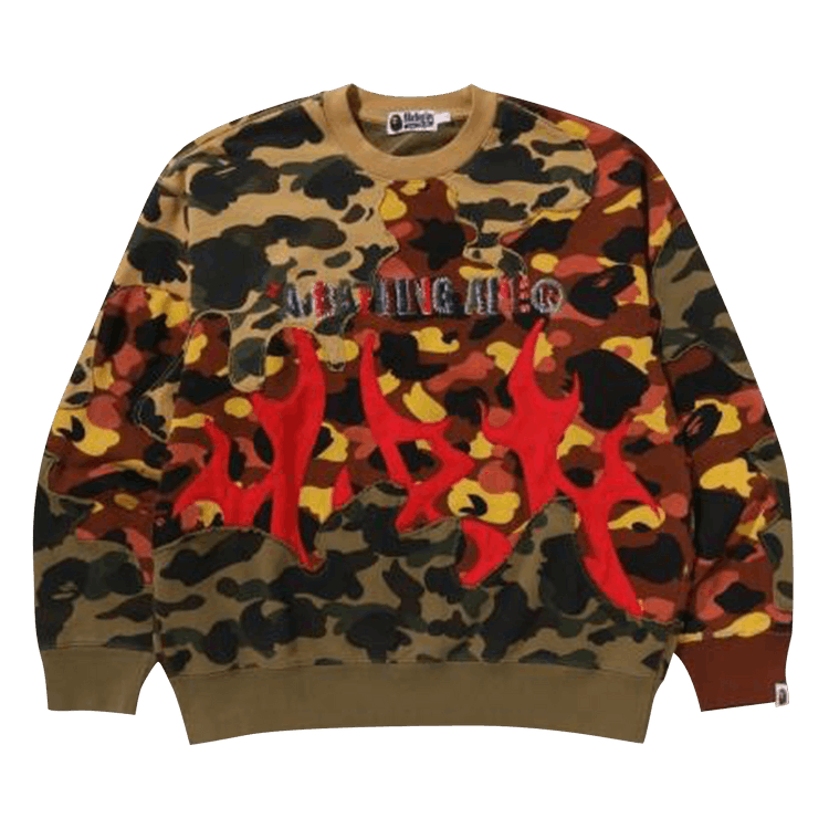 BAPE 1st Camo Upcycled Relaxed Fit Crewneck Sweatshirt "Multicolor"