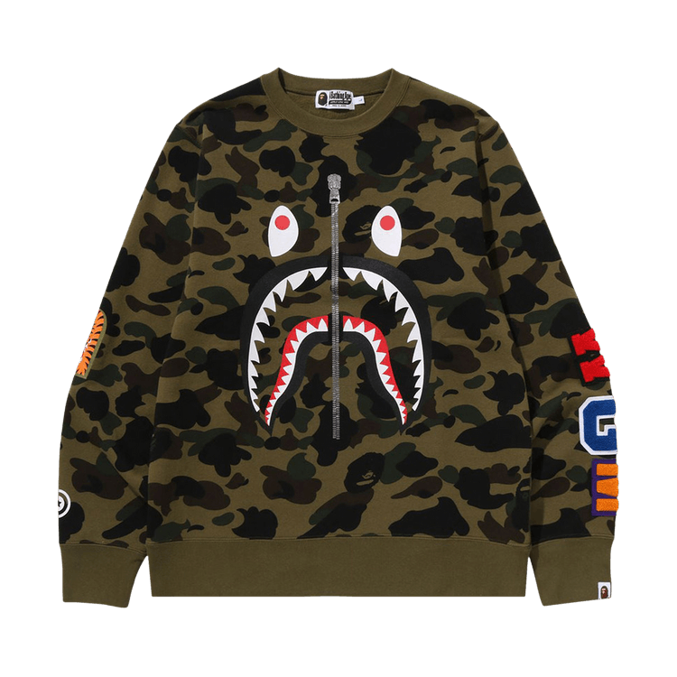 BAPE 1st Camo Shark Crewneck Sweatshirt "Green"