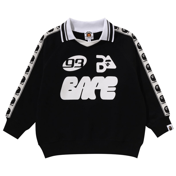BAPE Kids Tape Relaxed Fit Crewneck Sweatshirt "Black"