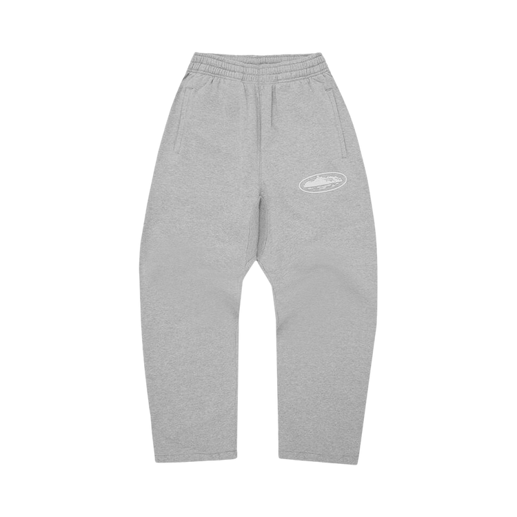 Corteiz Island Puff Print Open Hem Pant "Heather Grey"