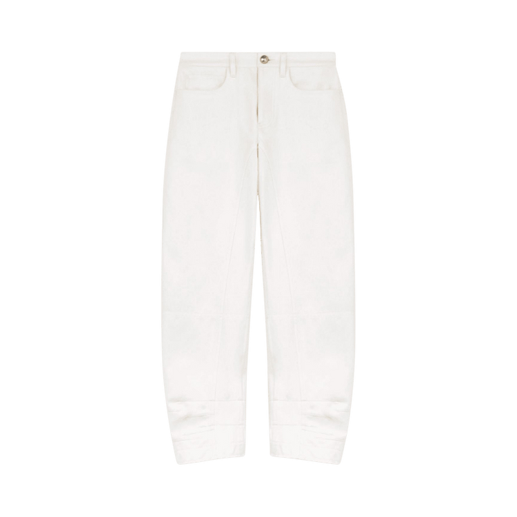 Jil Sander Logo Patch Straight Leg Trousers "Porcelain"