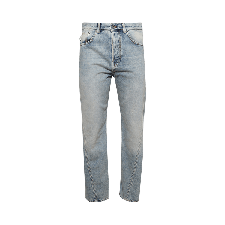 Lanvin Logo Patch Straight Jeans "Light Blue"