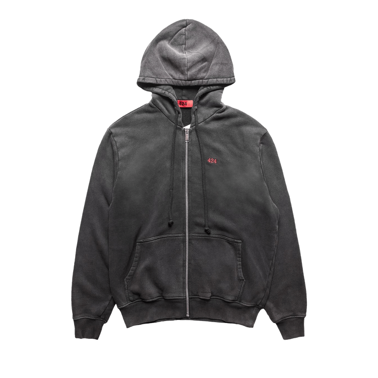 424 Zip-Up French Terry Hoodie "Black"