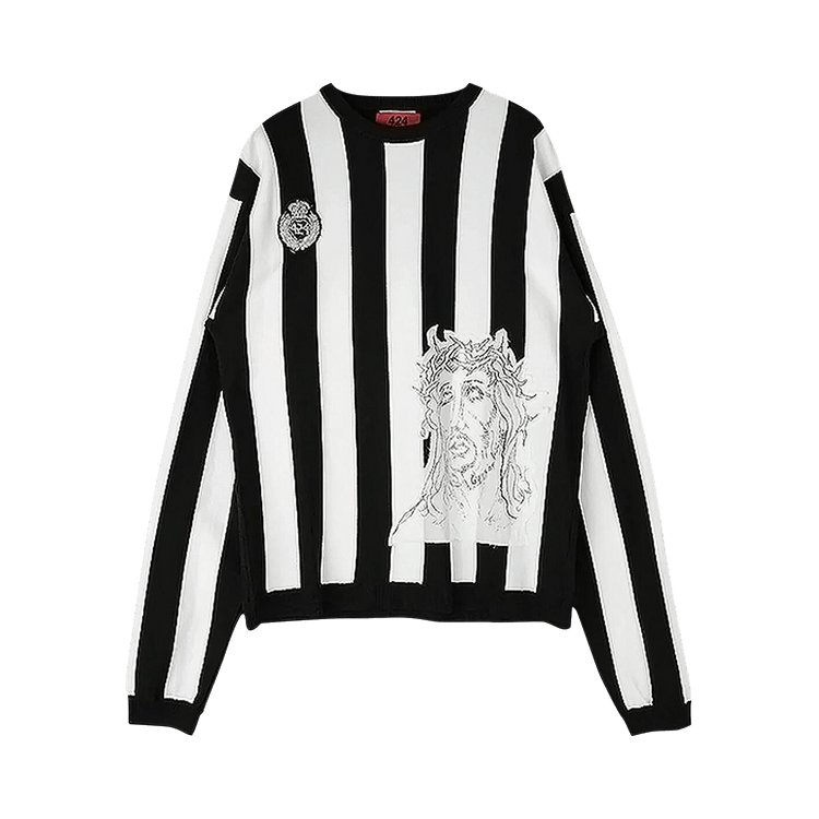 424 Striped Soccer Sweater "Black"