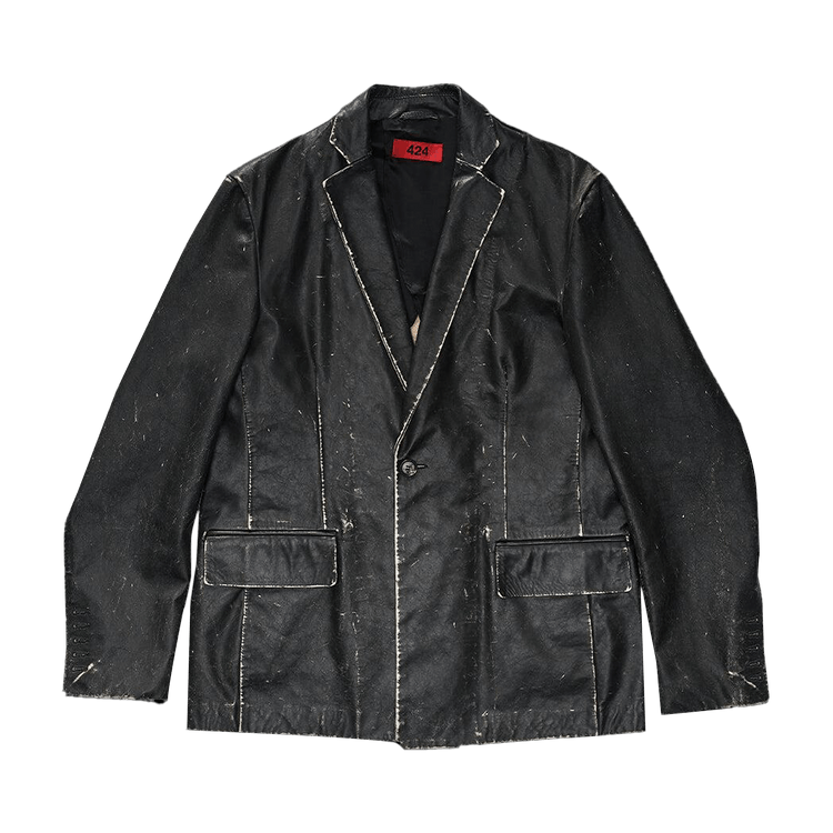 424 Lightweight Leather Jacket "Black"