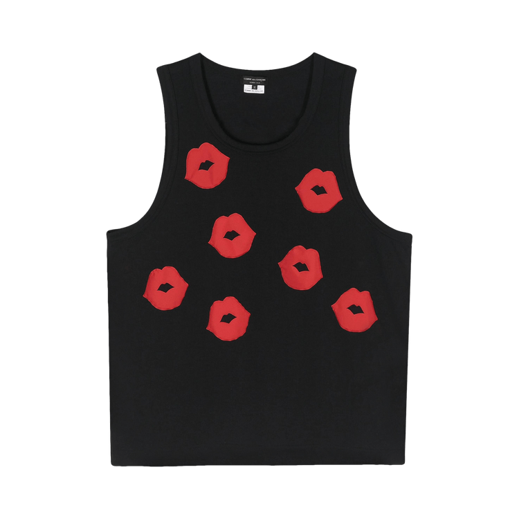 Comme des Garçons Homme Plus Printed Lips Tank Top "Black"
