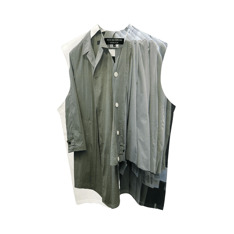 Comme des Garçons Homme Plus Sleeveless Printed Sweater Cardigan "White"