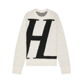 Helmut Lang Logo Brushed Sweater "Grey"