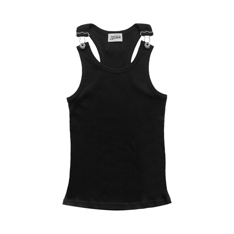 Jean Paul Gaultier Overall Buckle Ribbed Tank Top "Black"