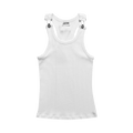 Jean Paul Gaultier Overall Buckle Ribbed Tank Top "White"