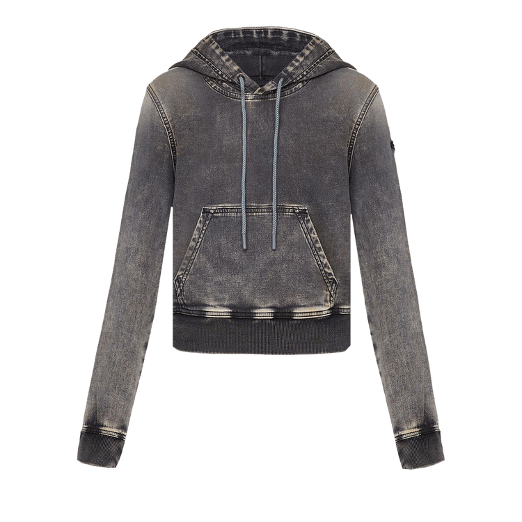 Diesel D-Angy-Hood Track Cropped Denim Hoodie "Black"