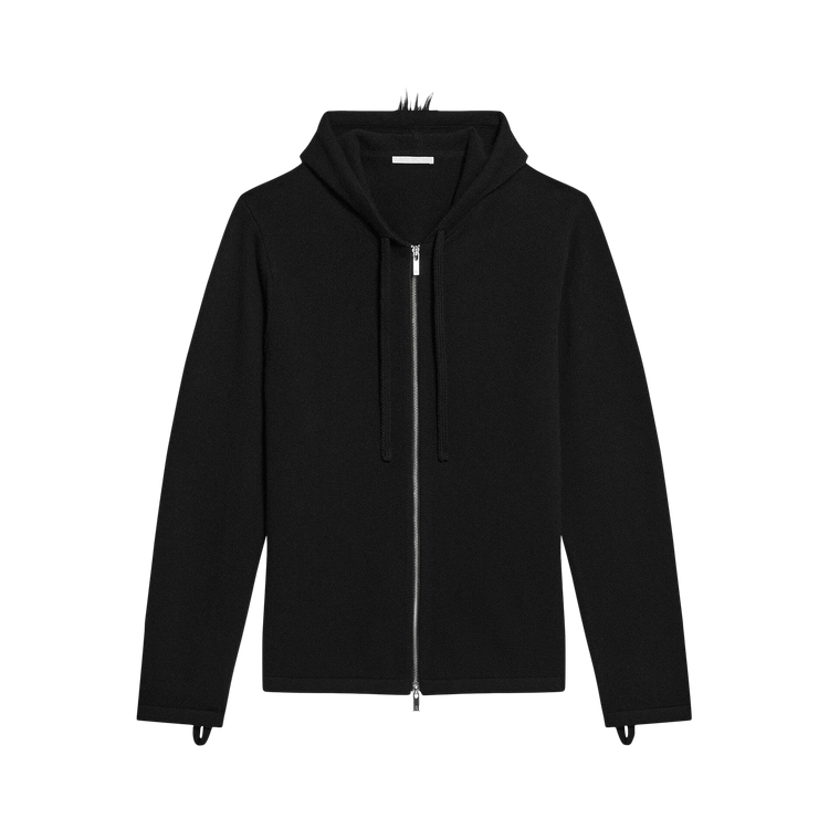 Helmut Lang Cashmere Mohawk Zip Hoodie "Black"