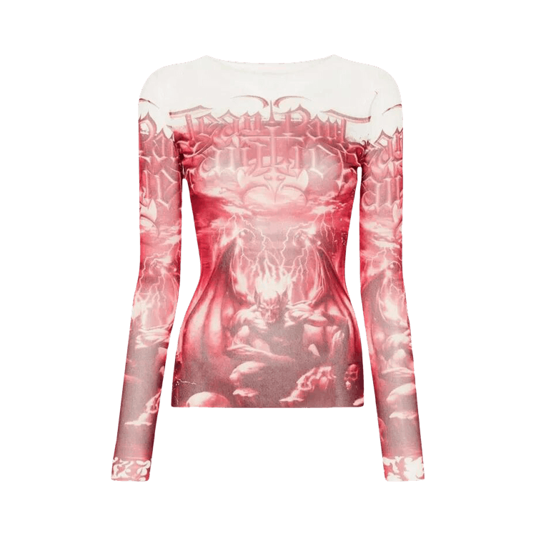 Jean Paul Gaultier Diablo Graphic Long-Sleeve Shirt "White"