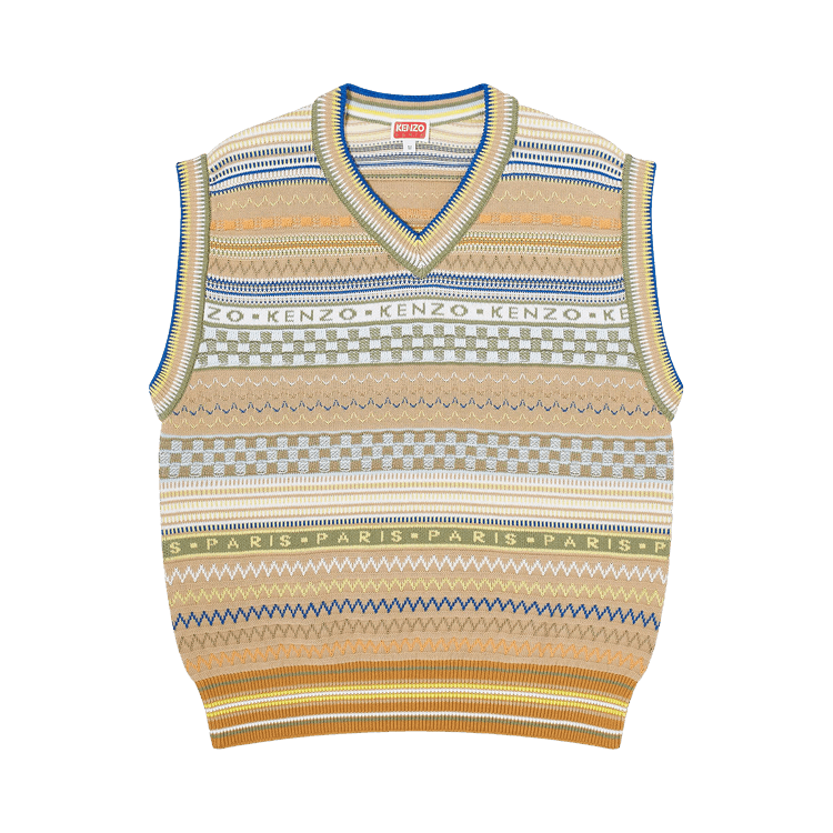Kenzo Fairisle Knit Vest "Beige"