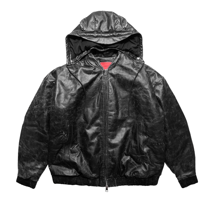 KUSIKOHC Leather Bomber Jacket "Black"