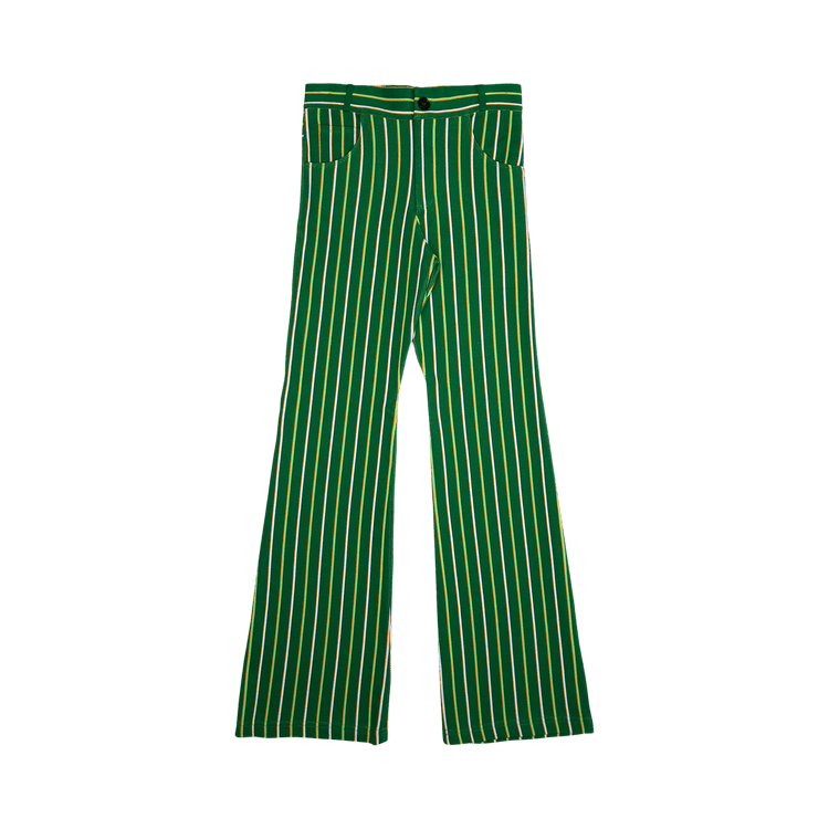Marni Vertical Stripe Technical Knit Trousers "Green"