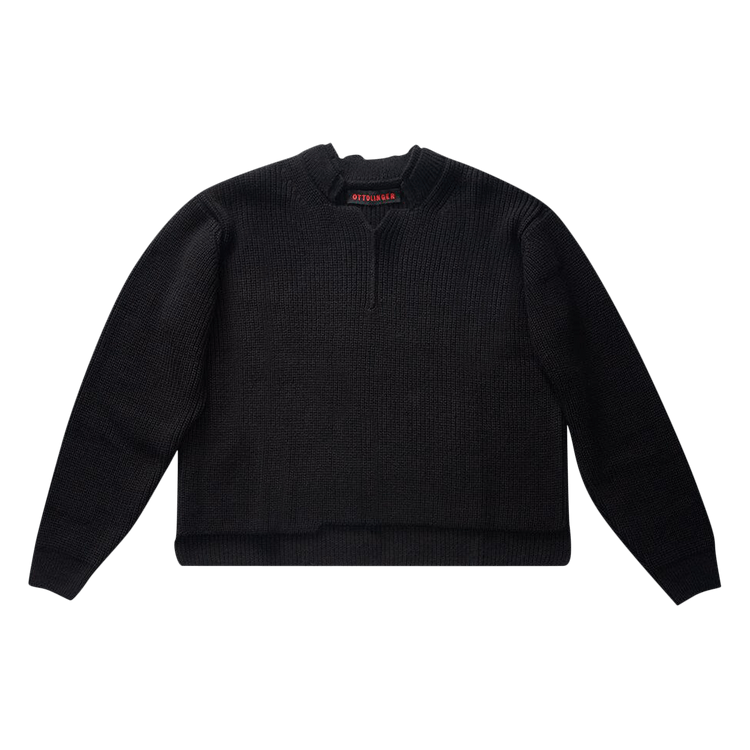 Ottolinger Open Knit Collar Sweater "Black"