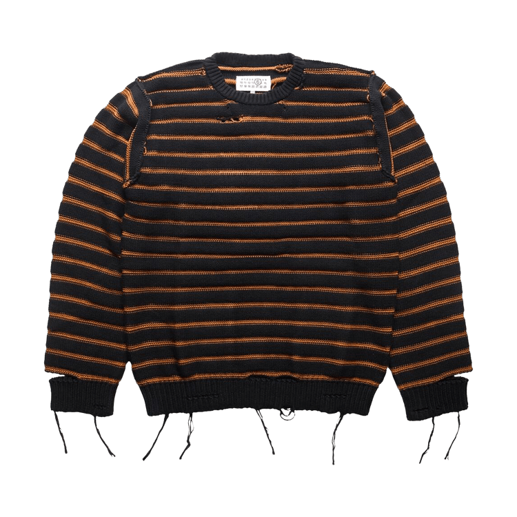 MM6 Maison Margiela Striped Distressed Sweater "Black"