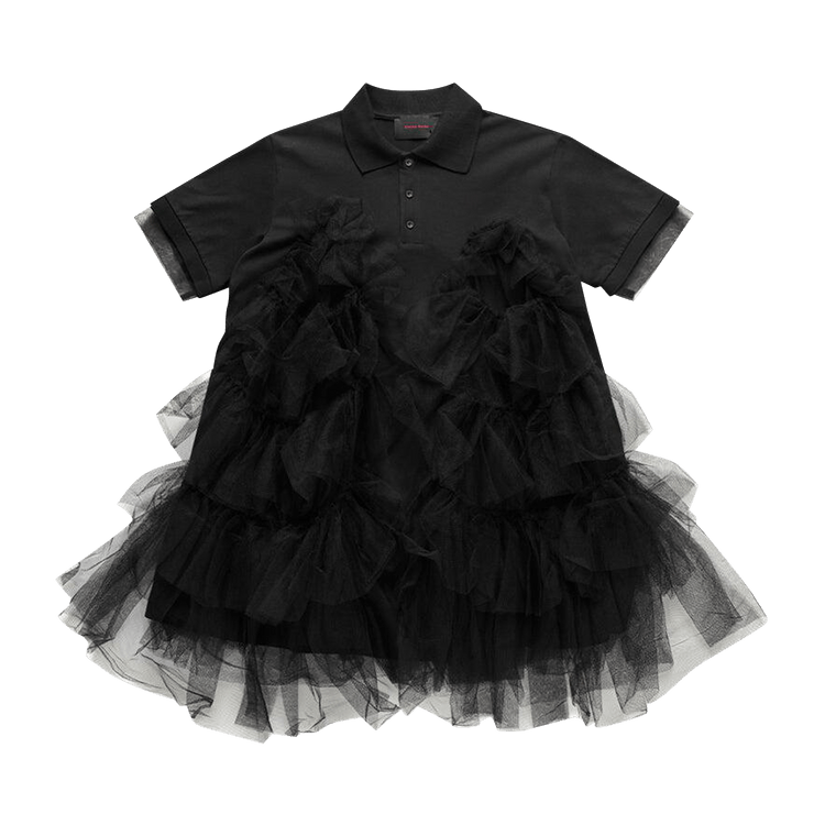 Simone Rocha Tulle Frill Polo Shirt "Black"