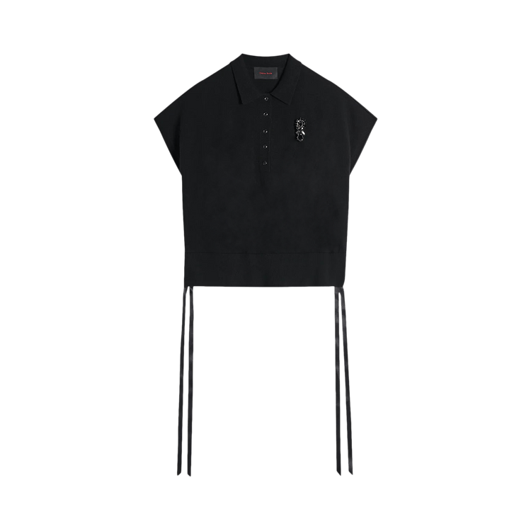 Simone Rocha Relaxed Knit Collared Bib "Black"
