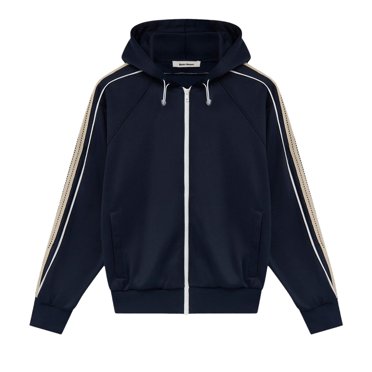 Wales Bonner Mantra Zip-Up Hoodie "Navy"