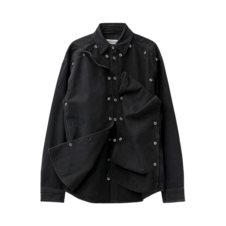 Y/Project Snap Off Denim Shirt "Black"
