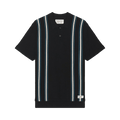Wacko Maria Striped Knit Polo Shirt "Black"