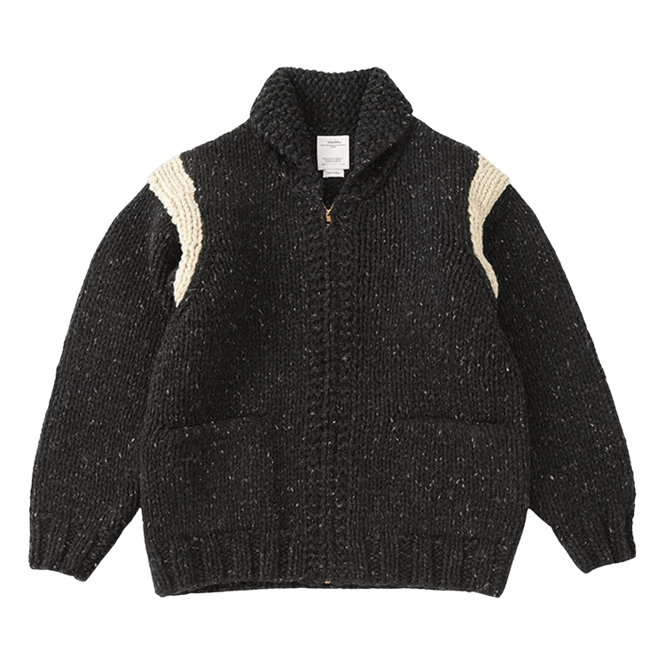 Visvim Cowichan Hand Knit Cardigan "Black"