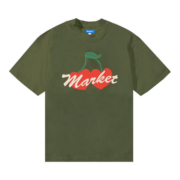 Market Double Cherries T-Shirt "Sphagnum"
