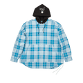 Mastermind World Hooded Plaid Long-Sleeve Shirt "Sky Blue"