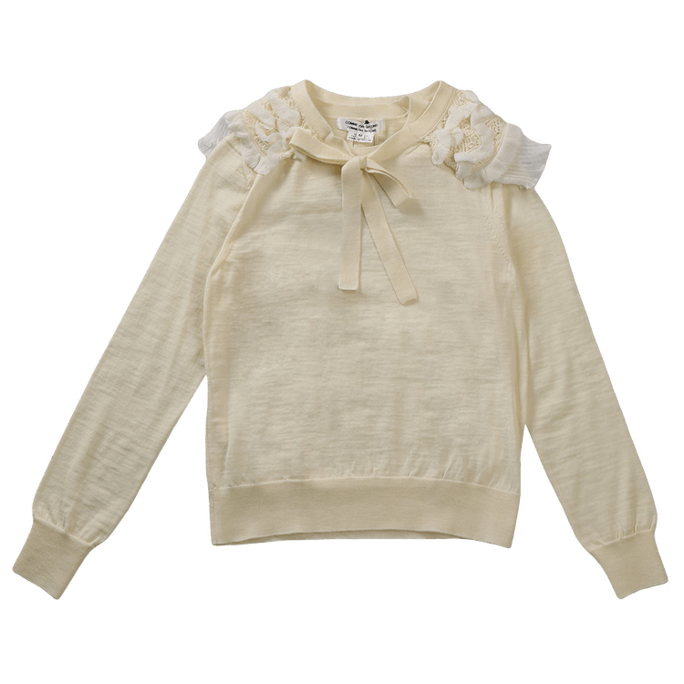 Comme des Garçons Ruffle Neckline Sweater "White"