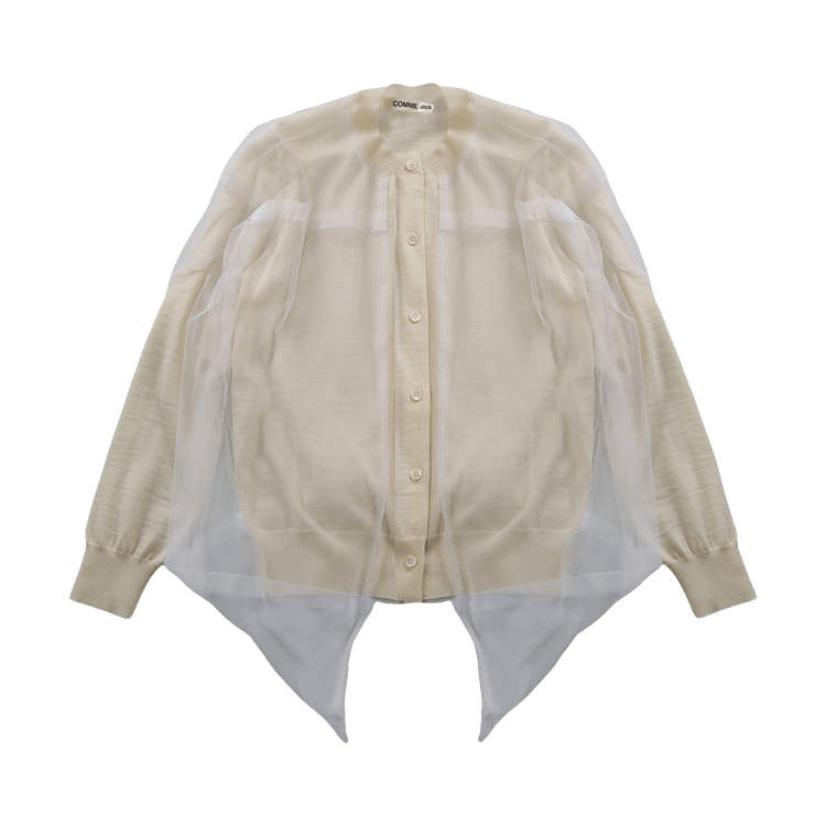 Comme des Garçons Lightweight Button-Up Blouse "Beige/White"