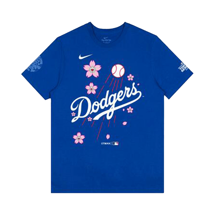 Nike x Takashi Murakami x MLB World Tour Tokyo Series 2025 Dodgers Script Short-Sleeve Tee "Blue"