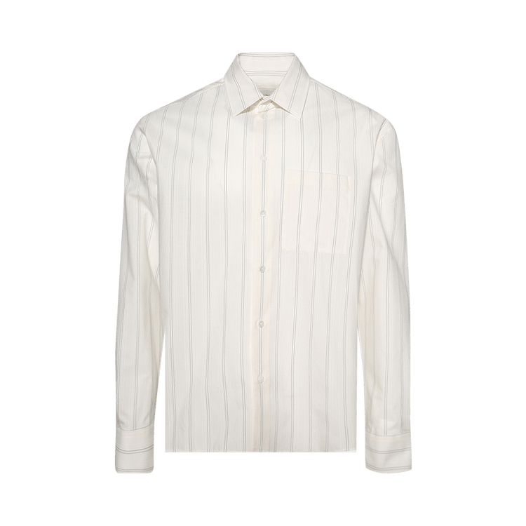 Lanvin Striped Boxy Shirt "White/Black"
