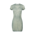 Jean Paul Gaultier Short Mesh Spiral Dress "Ecru/Aqua"