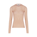 Jean Paul Gaultier Spiral Printed Mesh Long-Sleeve Top "Pale Pink/Dusty Pink"